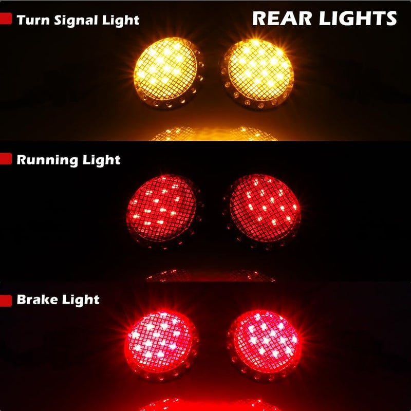 TSUNG 4PCS Motorcycle Bullet LED Front Rear Turn Signal Light SMD Blinker Indicator for Cruiser Chopper Bobber Cafe Racer Street Bike (SMD-Black-4PCS) - Image 4